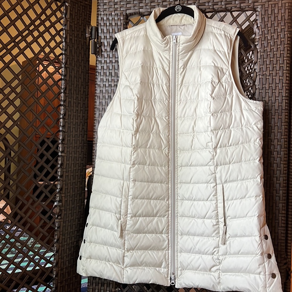 J. Jill Long Ivory Down Vest